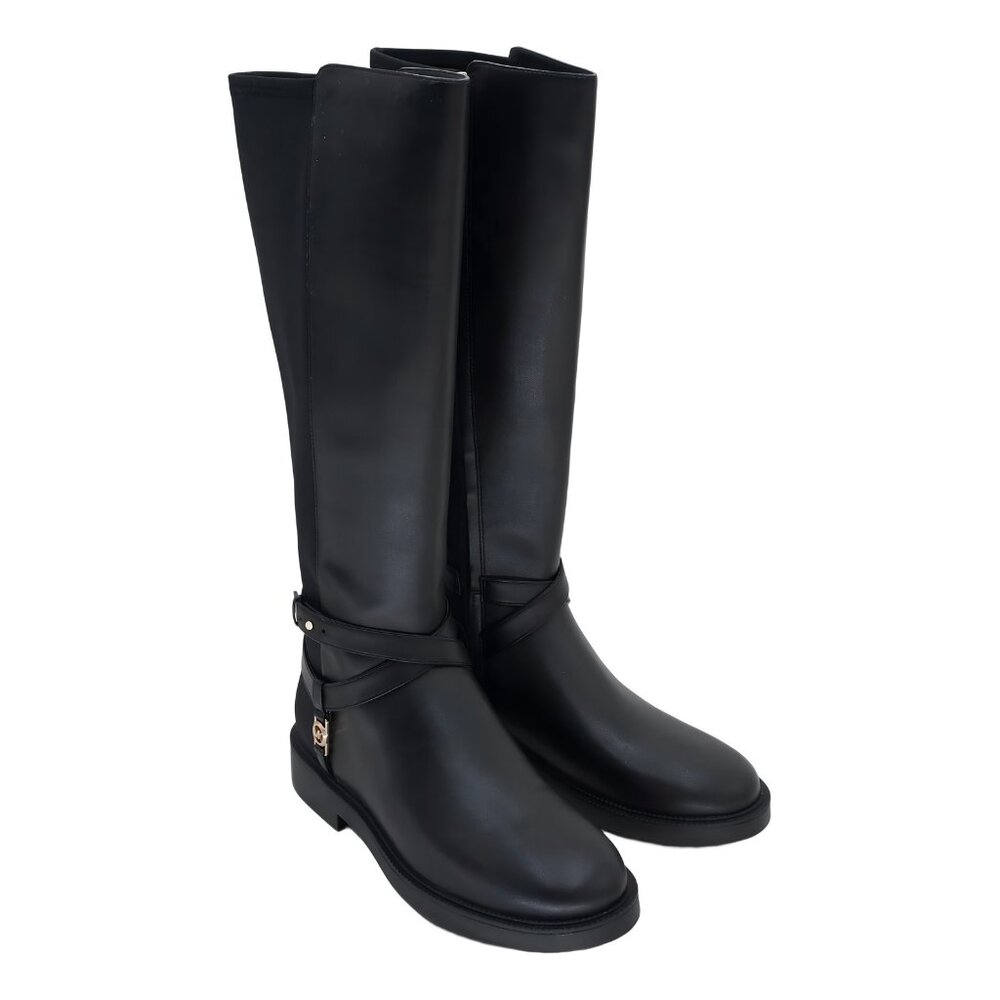 Michael Kors Mandy Knee High Riding Boots Black 7.5M - Picture 4 of 6